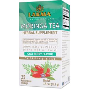 2 x Lakma Moringa Oleifera Tea with Goji Berry - 25 Tea Bags (EXP 02/01/29)