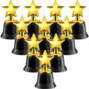 Bedwina Star Trophy Award - (Pack of 12) Bulk - 4.5 Inch Gold Trophies for Kids Awards, Choice Prizes for Adults, Winner Competitions, Sports Events, Party Decorations, Teachers and Party Favors