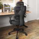 Ergonomic Office Chair with Adjustable Lumbar Support, 3D Arms and Headrest, High Back Wide Desk Computer Chair with Wheels, for Home & Office, Black