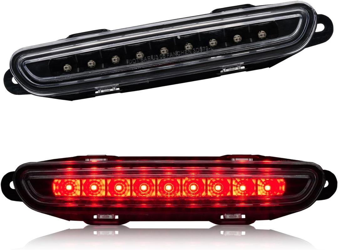 Third 3rd Brake Light LED for 2006-2010 Dodge Charger, High Mount Rear Brake Lights Assembly for 06-10 Charger, Waterproof Center Cab Lamp Stop Light (Black)