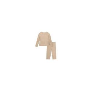 Modern Moments by Gerber Toddler Girls' Sweater and Wide Leg Pants Set, Oatmeal, 4T