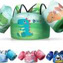 DRQ Toddler Swim Vest, Toddler Floaties for 22-66lbs Kids, Puddle Jumper Kids Life Jacket with Shoulder Harness Arm Wings for Girls Boys 2 3 4 5 6 Years Old (Dinosaur-Style)