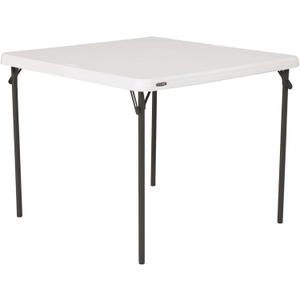 Lifetime 80783 37-Inch Commercial Grade Square Folding Card Table, White Granite