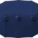 12 Ribs Umbrella Canopy Replacement for 15ft Double-Sided Patio Umbrella, Frame NOT Included 