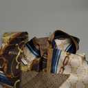 JERLA 100% Mulberry silk Scarf bag scarf Head Hair Ribbon Handbag Handle wrap Tie Bundle Neckerchief Scarf for women (Chain Saddle Brown)