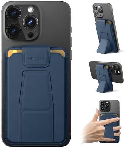 ArtsEvo Magnetic Wallet with Stand and Finger Loop, Up to 3,000g Magnet Strength, Compatible with iPhone Magnetic Wallet for iPhone 17/16/15/14/13/12 Series (Not for 13/12 Mini). Max 3 Card Holder