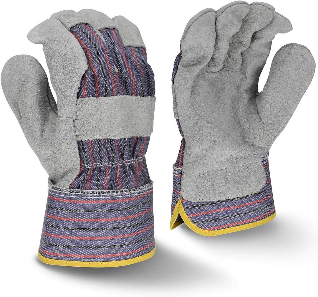 Regular Shoulder Gray Split Cowhide Leather Glove - Size 2X