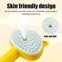 2 x 4-in-1 Pet Steam Brush With Handle for Longhair & Shorthair Cats & Dogs - Rubber Spray Brush With Release Button, Dog Comb and Cleaner (Pink)