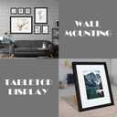Hongkee 8x10 Black Picture Frames set of 3, Made of Wooden and Glass Photo frame - Displays Picture 5x7 with Mat or 8 x 10 without Mat, Desktop & Wall Collage Frame set