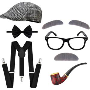100 Days of School Costume  Old Man Grandpa Vest Set with Hat and Glasses for Holloween