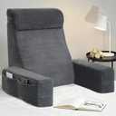 Seniny Reading Pillow for Bed Adult - 24" Back Support Pillow for Sitting Up Rest, Husband Bed Chair and Backrest Pillow with Arms, Lounge Sit Up Pillows for Dorm, Corner, Couch, Study, Watching TV (Large(Above 5'11"))