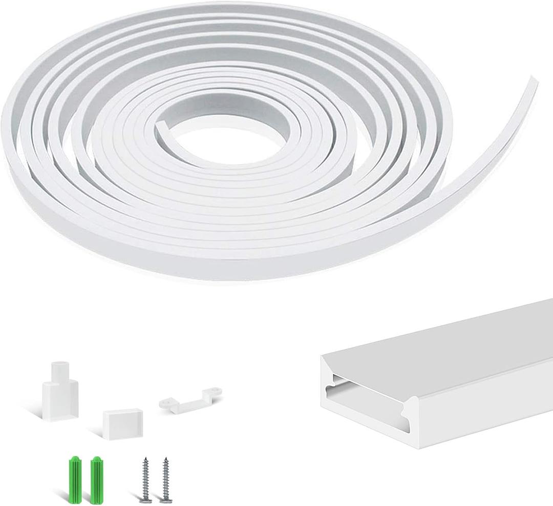 16.4FT/5M Silicone LED Channel System, U Shape 5x13mm DIY Neon Rope Light IP67 Waterproof Tube for 10mm Strip Lights Installation, for Indoor Outdoor Ambient Decor (LED Dot Visible)
