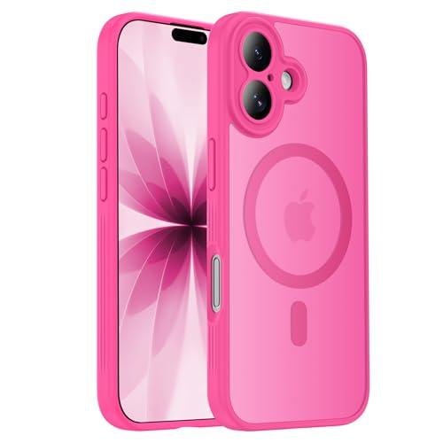 Symcele Designed for iPhone 17 Case, Compatible with MagSafe, [Camera Protection] [15FT Military Droptection] Shockproof Translucent Matte Anti-Slip Phone Case, 6.3", Hot Pink
