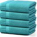 DIGEU 100% Cotton Bath Towels for Bathroom,Highly Absorbent Bath Towels Set Quick Dry,Luxury Soft Towels for Hotel(4 Piece,Turquoise)