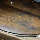 Alpen 42" Round Dining Table for 4-6, Farmhouse Kitchen Table with Storage Shelf, Wood Circle Table with Pedestal Metal Frame, Small Space Table for Apartment, Dining Room, Vintage Brown