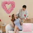 RIICFDD Beige Valentines Day Pillow Covers with 3D Plush Heart Design Reusable Pillow Cover Valentines Decorations 18 * 18 in Square Pillowcases for Wedding Anniversary Home Sofa Party Decor