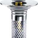 Bathroom Sink Drain Strainer, Pop-up Sink Drain Strainer with Removable Stainless Basket Hair Catcher, Bathroom Sink Stopper,1 Pack