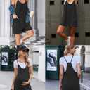 Ekouaer Womens Summer Casual Sleeveless Rompers Loose Spaghetti Strap Shorts Overalls Outfits 2025 Jumpsuits With Pockets (Small, Black)