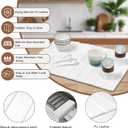Stone Drying Mat, Quick Drying Fast Absorbent Non-Slip kitchen Dish Drying Mats, Foldable Diatomaceous Earth Mats for Dishes Cups,Match Any Countertop (PU Leather)