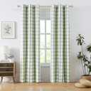 Amzdecor Sage Green White Buffalo Plaid Full Blackout Curtains 84 Inch for Bedroom Living Room Farmhouse Check Patterned Drapes Thermal Insulated Soundproof Grommet Window Treatment, 2 Panels, 40"x84"