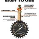 Tire Pressure Gauge - (0-60 PSI) Heavy Duty, Certified ANSI Accurate with Large 2 Inch Easy to Read Glow Dial, Low - High Air Pressure Gauge. Tire Gauge for Car and Trucks Tires by Vondior