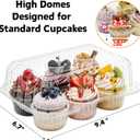 Coloch 40 Pack Clear Cupcake Container, 6 Count Plastic Cupcake Box with Lid Disposable 6 Cavity Muffin Holder BPA Free Bakery Carrying Box for Standard Sized Cupcakes