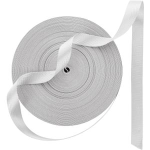 1 Inch Wide Polyester Webbing Strap 50 Yards Heavy Duty Polyester Strapping, Durable Flat Webbing Strapping for Dog Leash, Seat Belt, Backpack Handles, Outdoor DIY Crafts (25mm) - Grey