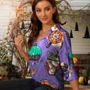 Halloween Teacher Shirts for Women Spooky Season Fall Spooky Teacher Tshirts Cute Ghost Teacher Tee Halloween Party Tops (M)