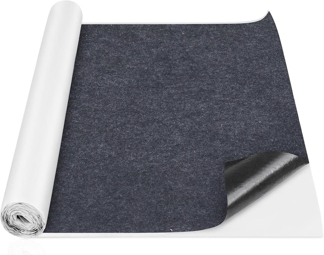 Nuanchu 22 Sq ft 16 x 195 in Gray Underfelt Carpet with Adhesive Back for Speaker Sub Box, Underfelt Carpet for RV, Boat, Marine, Auto, Truck, Car Trunk, Door Liner, Desk