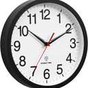 Rohioue Atomic Wall Clock, Modern 14 Inch Battery Operated Wall Clocks, Analog Clock for Living Room, Office, Home, Bedroom, Kitchen, Bathroom(Black)