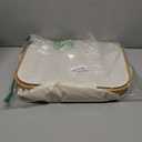 LONBET Laundry Basket with Lid, Made from Breathable Fabric | Aesthetic Clothes Hampers for Laundry with Side Handles & Sturdy Bamboo Frame (40 Gallons - Double, Beige)