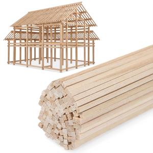 3 x 300 Pcs 12" x 0.1" Square Dowels Rods Balsa Wood Sticks Balsa Wood Strips Wooden Dowel Rods Hardwood Square Dowels Unfinished Wooden Strips Craft Sticks for Craft Projects DIY Models Making Supplies