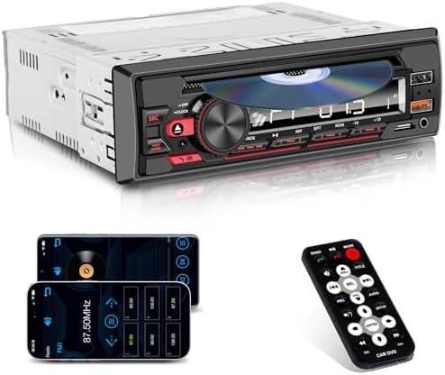 Single Din Car Stereo & Car Radio with CD/DVD Player – Upgrade Your Classic Car with Bluetooth, USB, AUX, SD Card, FM, MP3, Selectable RCA Output, Apple & Android Compatible