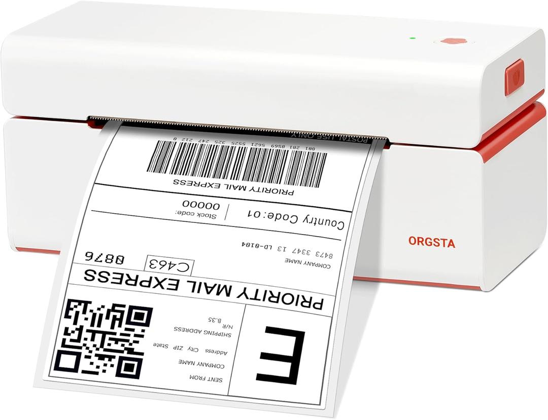 ORGSTA USB Shipping Label Printer - T001 4x6 Thermal Label Printer for Small Business, High Speed Label Printers for Shipping Package, Used for Ebay, Amazon, Shopify, Etsy, USPS, FedEx(USB Only) (White)