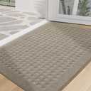 BEQHAUSE Door Mats Indoor Entrance 32"x48", Non-Slip Entryway Rugs Absorbent Washable, Low Profile Waffle Floor Mats for House, Dirt Trapper Doormat Inside Welcome Mat for Dog Mud Paws, Beige