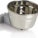 Lixit Stainless Steel Kennel Food or Water Bowl - Non Spill Hanging Removable Crate Bowls - Carrier Cage Dish for Dogs or Cats for Feeding and Drinking (Stainless Steel, 20 Ounce) (20 oz (Pack of 1))