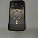 [CD Metal Ring & Automatic Pop-up Lock Magnetic Privacy Case for iPhone 17 Pro Max [Compatible with MagSafe] [Integrated Lens Protection] Full Body Bumper Cover with Built-in 9H Glass-Gold