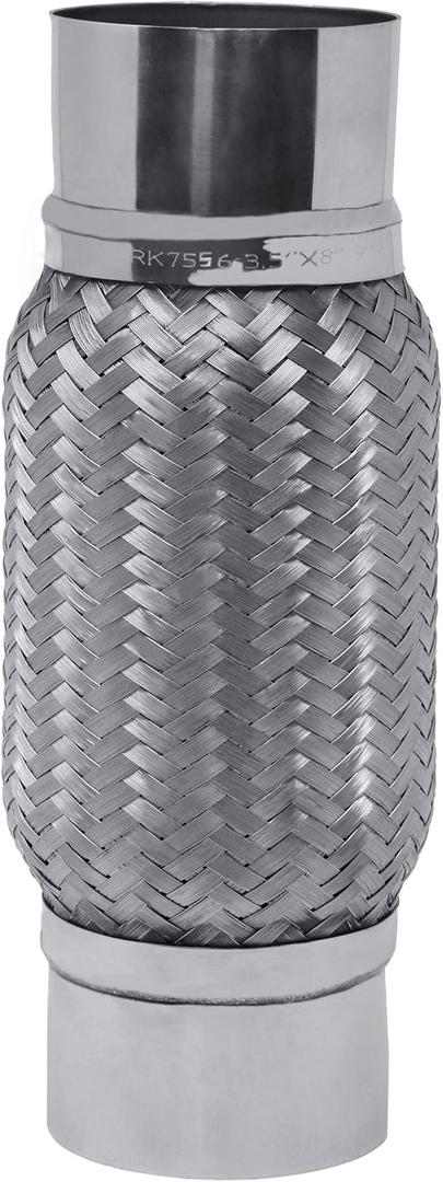 RP Remarkable Power, RK7556 Exhaust Flex Pipe 3.5" x 8" Heavy Duty Stainless Steel 12"OL replacement