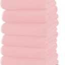 TENSTARS Silk Hemming Hand Towels for Bathroom - Quick Drying - Ultra Soft Microfiber Absorbent Towel for Bath Fitness, Gym, Shower, Hotel, and Spa - 16x28 Inch | Set of 6, Pink