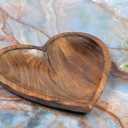 EDHAS Mango Wood Heart Curved Shaped Decorative Bowl for Table Centerpieces Home Party Wedding Dcor (10" x 10" x 1.5")