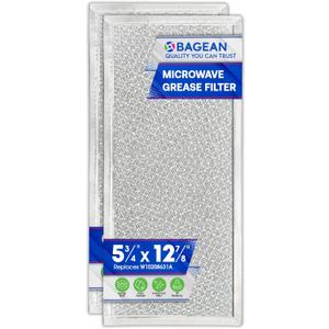 Microwave Filter Replacement 5.78" x 12.91" Fits W10208631A Whirlpool Microwave Grease Filter - Aluminum Mesh Screen Filters - Freshens and Filters Kitchen Air in Over the Stove Oven Vent Fan (2-Pack)