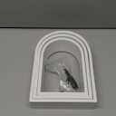 3 Set Wall Shelf 9.8 x 7.1 Inch Wooden Hanging Shelf Deep Display Storage Shelves Floating Shelves for Home Office Room Mini Figures Potted Plants Wall Decor(Arched,White)