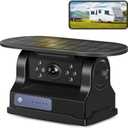 UNITOPSCI WiFi Magnetic Hitch 720P Solar Wireless Rear/Front View Camera Rechargeable IR Night Vision, IP67 Waterproof for Cars Travel Trailer Pickup RV Camper Reverse for iPhone iPad Android