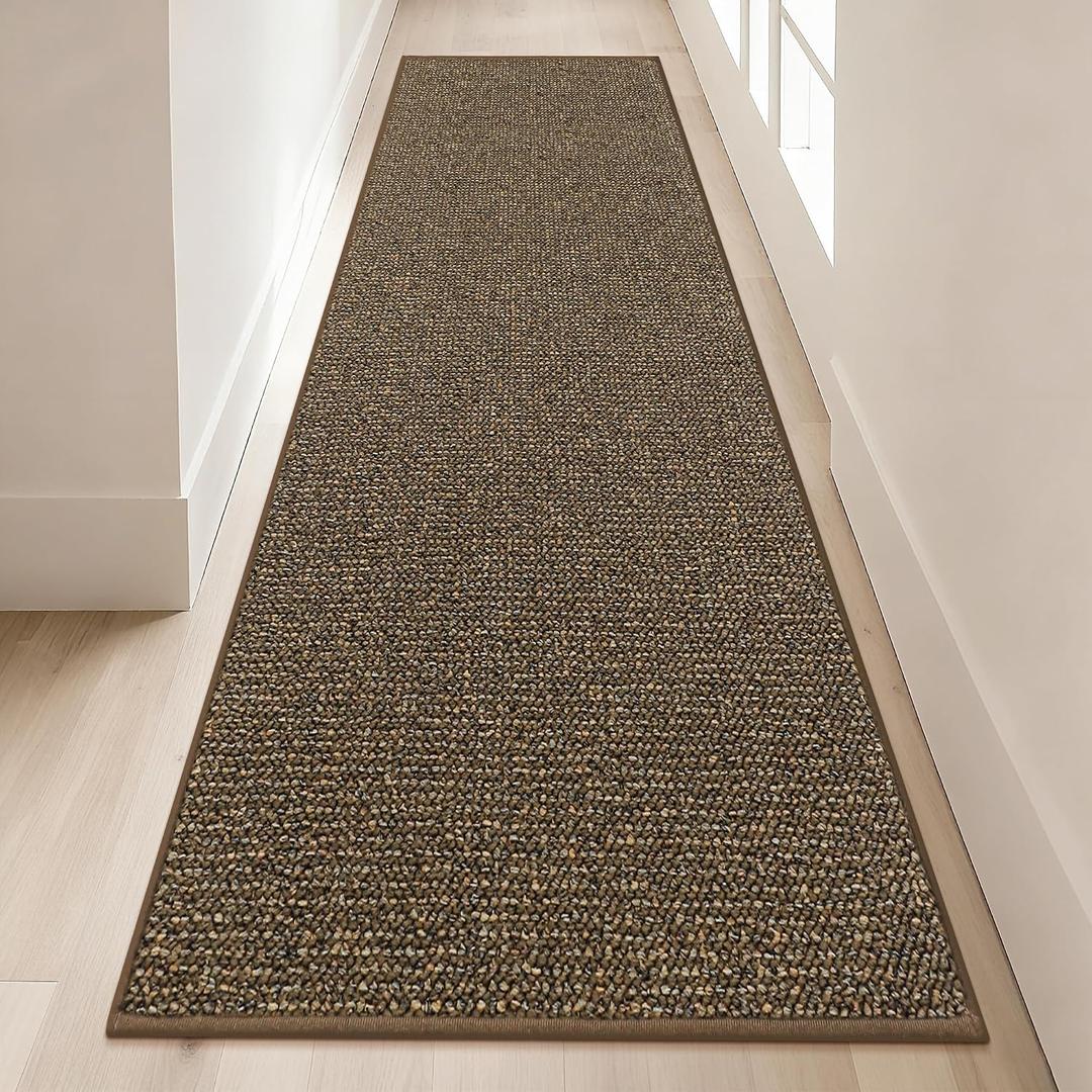 BEQHAUSE Hallway Runner Rugs 2x8, Hallway Rug Non-Slip Washable(Rolled-Up NO Creases), Runner Rug Absorbent Stain Resistant Hall Rug Carpet Runner, Entryway Rugs Floor Mat Laundry Room Rugs, Brown