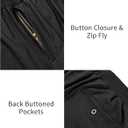 Idtswch Mens Big and Tall Full Elastic Waist Pants Stretch Slacks Casual with Zipper Fly and Pockets (Black, 48Wx34L)