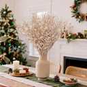 30 Pcs Christmas Tree Picks and Sprays Decorations, Champagne Glitter Floral Twig Berry Stems Branches Artificial Poinsettias for Home Christmas Tree Ornaments Wedding Holiday Xmas Party DIY Decor