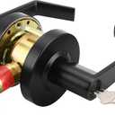 LYNN HARDWARE - Entrance - Commercial Door Lock - Heavy-Duty Designer Handles for Doors - Durable Grade 2 Indoor Locks for Doors - Cylindrical Door Handle Lock - ADA Compliant - Matte Black