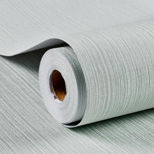 Haimin Grasscloth Wallpaper Textured 24in X 393in Fabric Contact Paper Textured Linen Peel and Stick Self-Adhesive Thick Vinyl Embossed Wallpaper (Light Green)