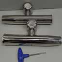 Amarine Made 2Pcs Stylish Stainless Clamp on Adjustable Fishing Rod Holder for Rails 1" to 1-1/4"