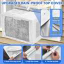 U-shaped Window AC Cover: PVC Mesh for U Shape Window Air Conditioner 8000 10000 12000 BTU, White AC Window Unit Bug Screen Leaf Cover Rain Guard Outside Net Preventing Leaves, Debris, Rain